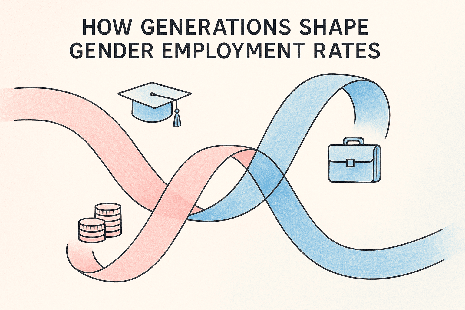 gender employment, workforce participation, generational shifts, wage gap, women in the workforce, education trends, job opportunities, AI impact